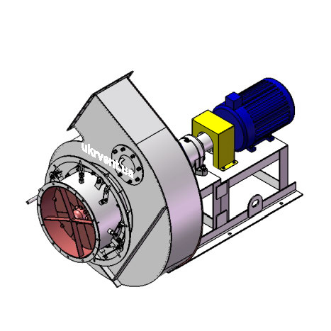 Вентилятор ВДН-8.1 (Dн)-3-Пр150-ВЗ-AISI316Ti-АДЧР1081-(з дв.)7,5-1500-80-У2-(з НА)