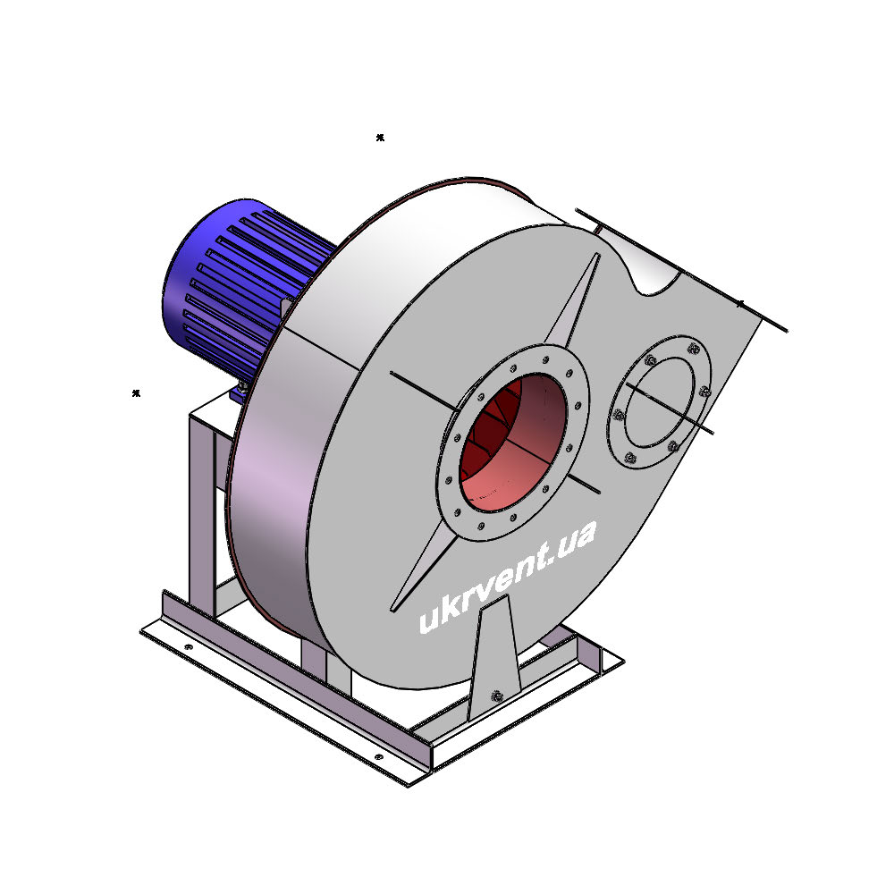 Вентилятор ВР129-28-8.1 (Dн)-1-Л315-ОН-ст3-1081-(з дв.)7,5-1500-1460-200-У2