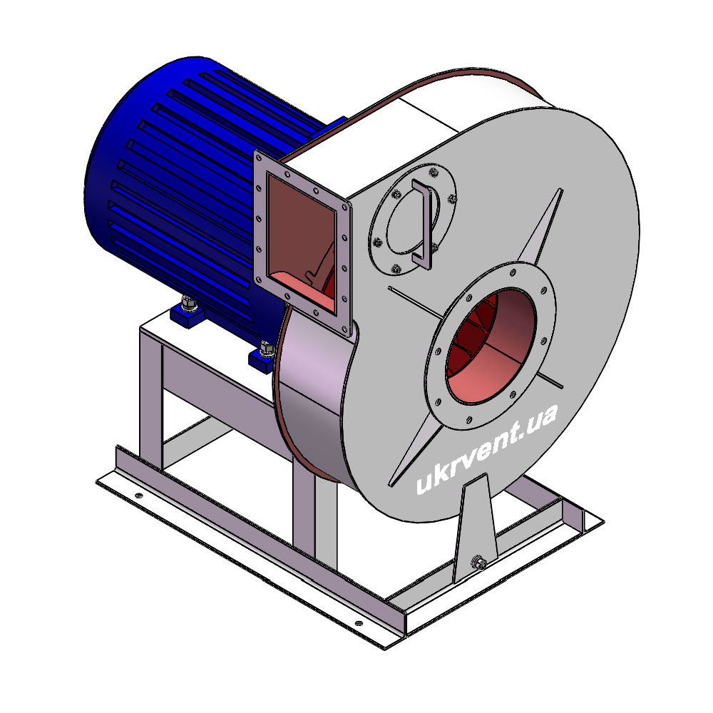 Вентилятор ВР132-28-5.2 (0,9Dн)-1-Л90-ОН-AISI430-1081-(з дв.)5,5-3000-2870-80-У2