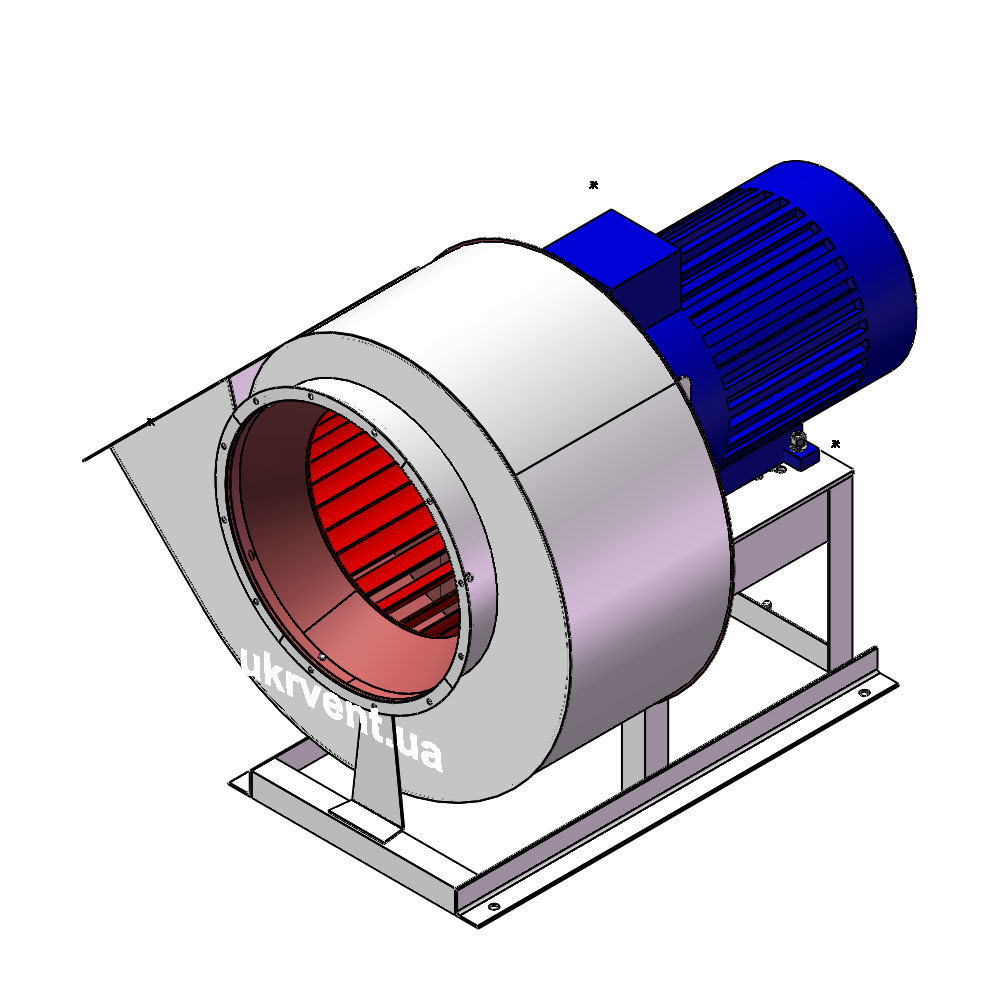 Вентилятор ВР287-46-5.1 (Dн)-1-Пр315-ВЗ-AISI316Ti-АДЧР1081-(з дв.)22-1500-200-У2