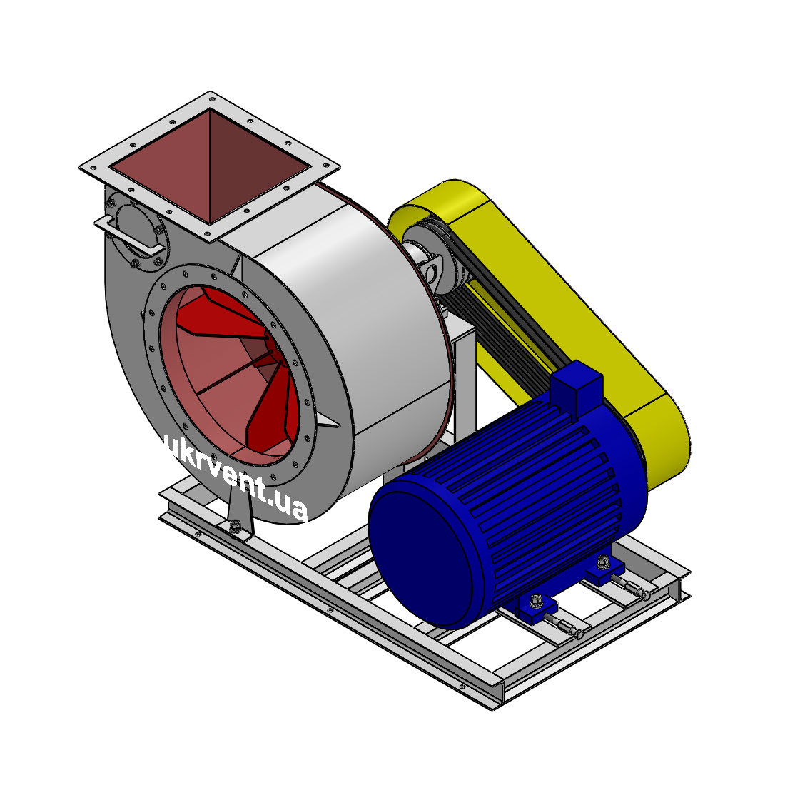 Вентилятор ВРП-100-45-5 з двигуном 5,5кВт 1500об/хв