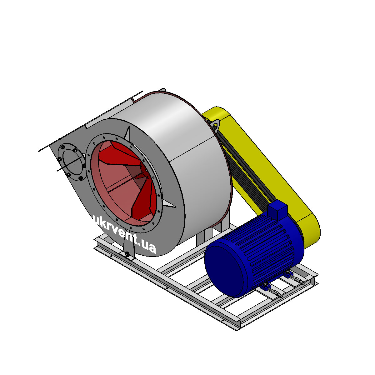 Вентилятор ВРП-120-45-6,3.1 (Dн)-5-Пр315-ВЗпч-AISI316Ti-1081-(з дв.)7,5-1500-1200-80-У2